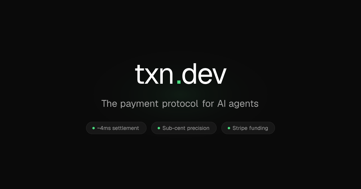 txn.dev - Payments for AI Agents